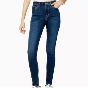 Topshop | High-Rise Dark Wash Moto Jamie Jeans